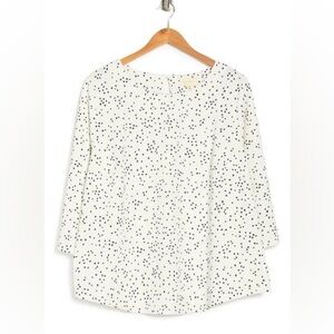 MELLODAY Scoop Neck Black Confetti Techno Top - Size 1X - NWOT